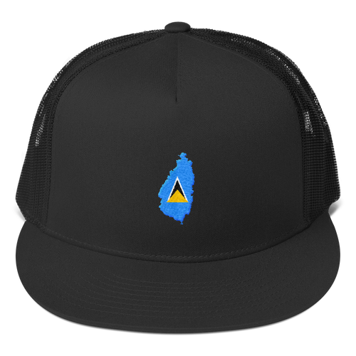 St. Lucia Embroidered Trucker Cap